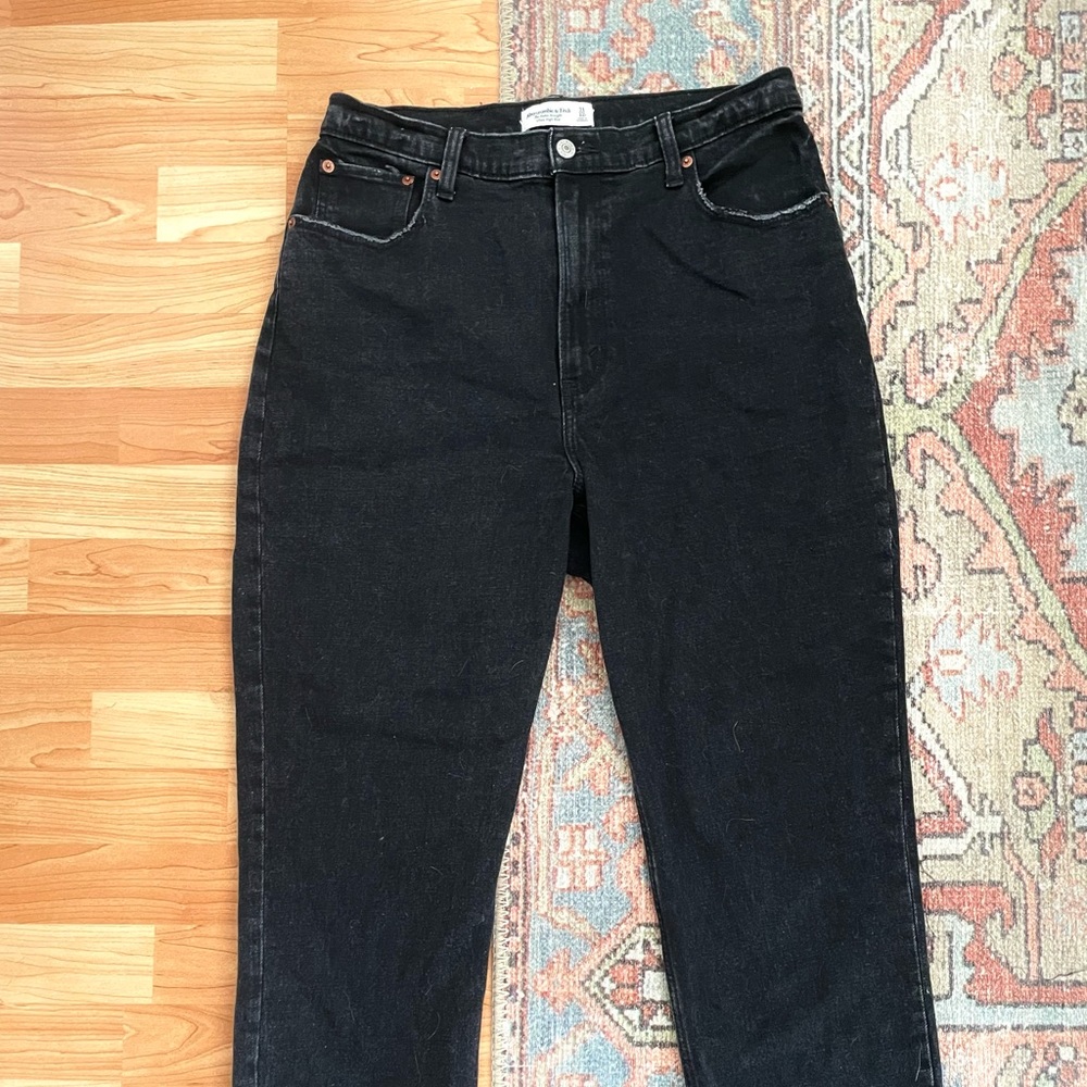 The Ankle Straight Ultra High Rise Black Jean